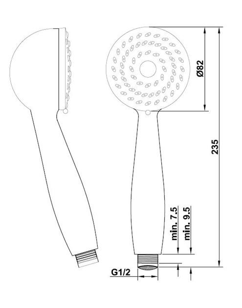 Zdjęcie: Słuchawka natryskowa 1F Epi chrom INVENA