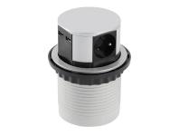 Zdjęcie: Przedłużacz biurkowy Comfort wpuszczany 100 mm 3 gniazda z uziemieniem GTV