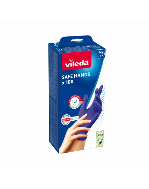 Zdjęcie: Rękawice nitrylowe Vileda Safe Hands M/L 100 sztuk VILEDA