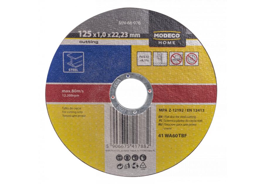 Zdjęcie: Ściernica do cięcia stali 115x1,0x22,23 mm płaska 25 szt. RAWLPLUG