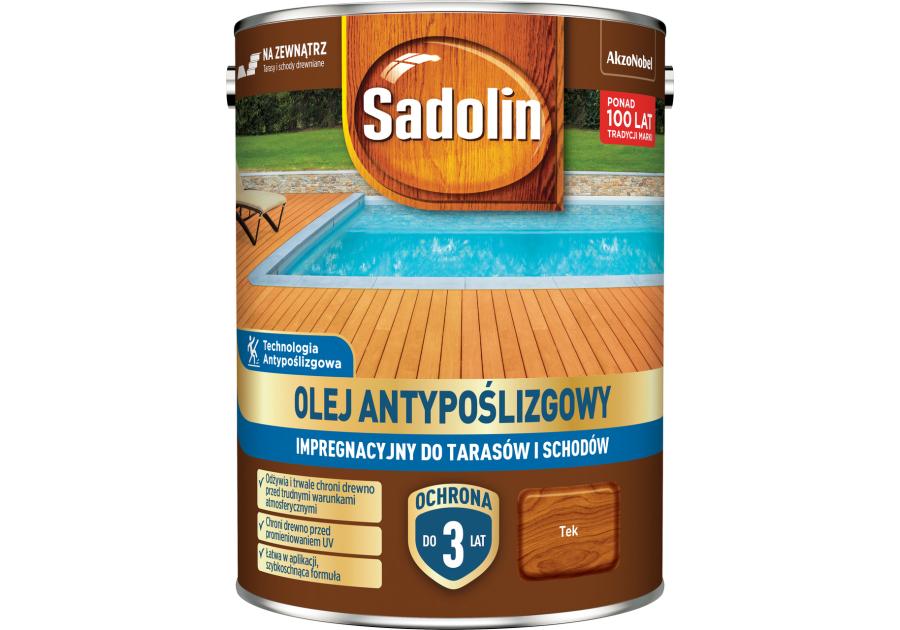 Zdjęcie: Olej antypoślizgowy impregnacyjny Tek 4,5L SADOLIN