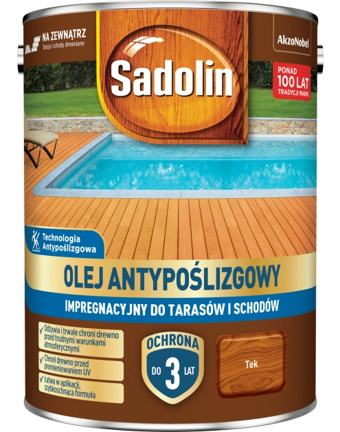 Zdjęcie: Olej antypoślizgowy impregnacyjny Tek 4,5L SADOLIN