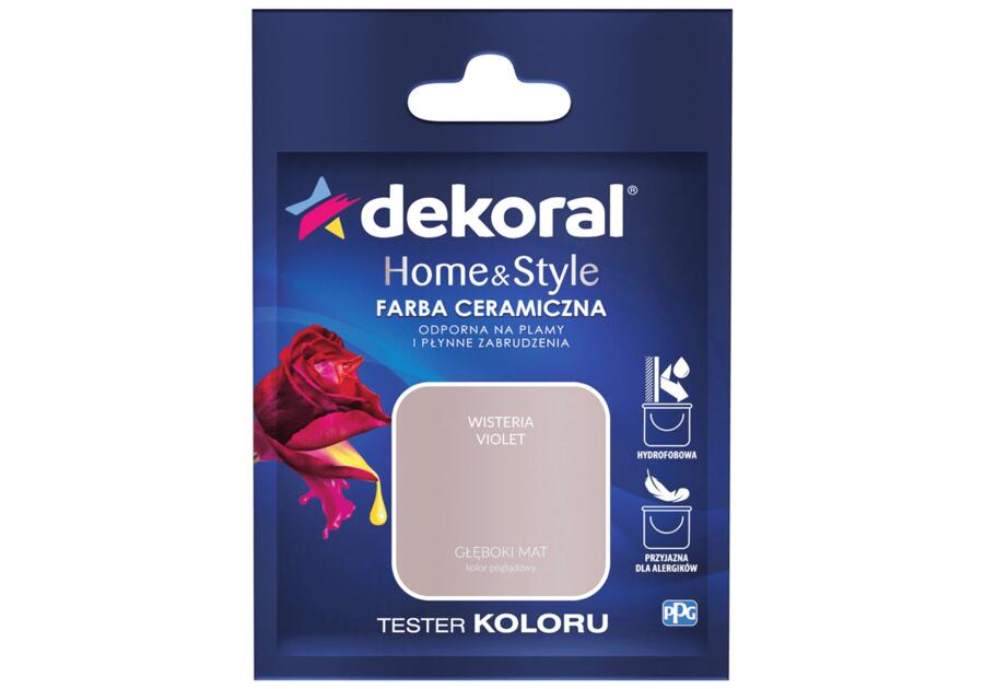 Zdjęcie: Farba ceramiczna Home&Style wisteria violet tester 0,03 L DEKORAL