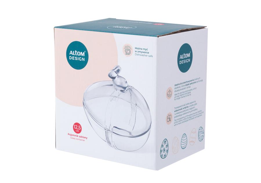 Zdjęcie: Pojemnik szklany jajko z zajączkiem 13,5x10x12,5 cm ALTOM DESIGN