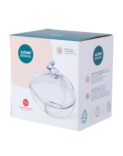 Zdjęcie: Pojemnik szklany jajko z zajączkiem 13,5x10x12,5 cm ALTOM DESIGN