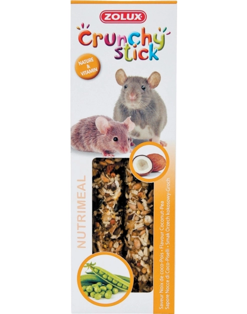 Zdjęcie: Kolba Crunchy Stick dla szczura, myszy - orzech kokosowy, groch 115 g ZOLUX