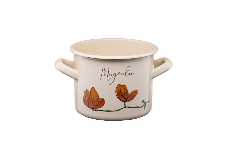 Zdjęcie: Garnek emaliowany z kalką Flores 14 cm/1,5 L  wzór 1 GALICJA