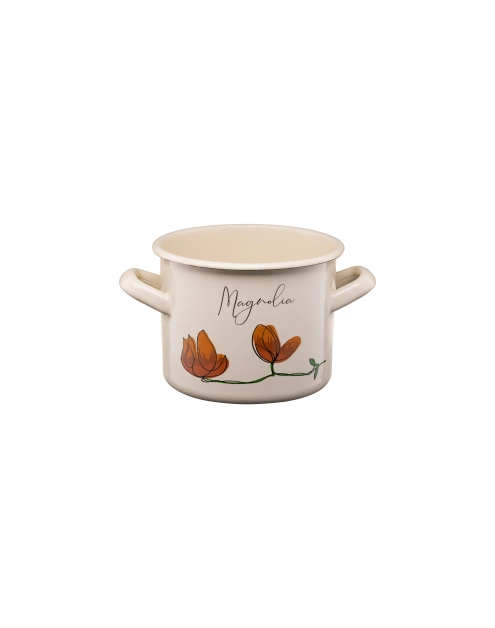 Zdjęcie: Garnek emaliowany z kalką Flores 14 cm/1,5 L  wzór 1 GALICJA