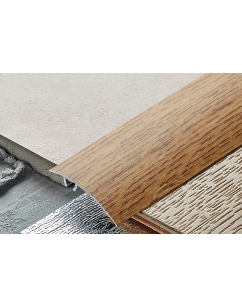 Zdjęcie: Listwa ochronna aluminiowa wcisk 47 mm 0,93 m dąb CEZAR