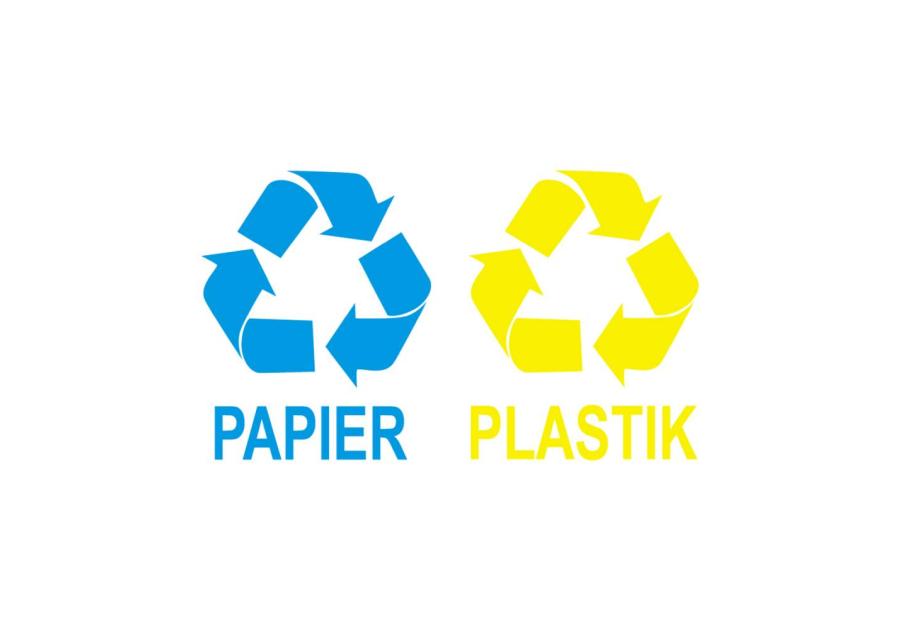 Zdjęcie: Oznaczenie "Papier i Plastik" 15x15 cm METRO