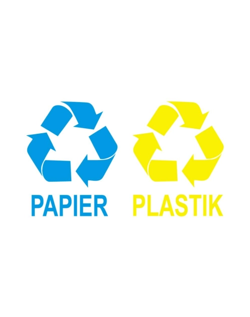 Zdjęcie: Oznaczenie "Papier i Plastik" 15x15 cm METRO