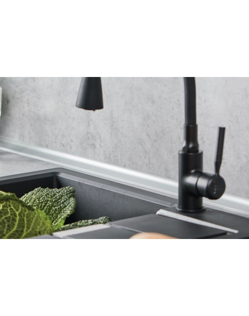 Zdjęcie: Listwa przyblatowa wklęsła szeroka BL 33 mm PVC 3 m czarna połysk CEZAR