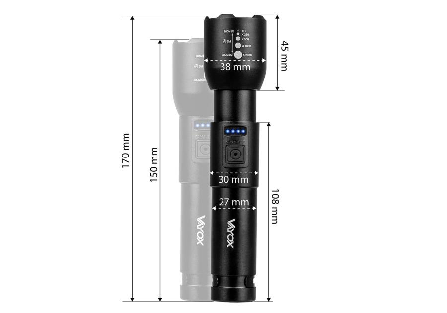 Zdjęcie: Latarka akumulatorowa 800lm 20W LED VA0180 VAYOX