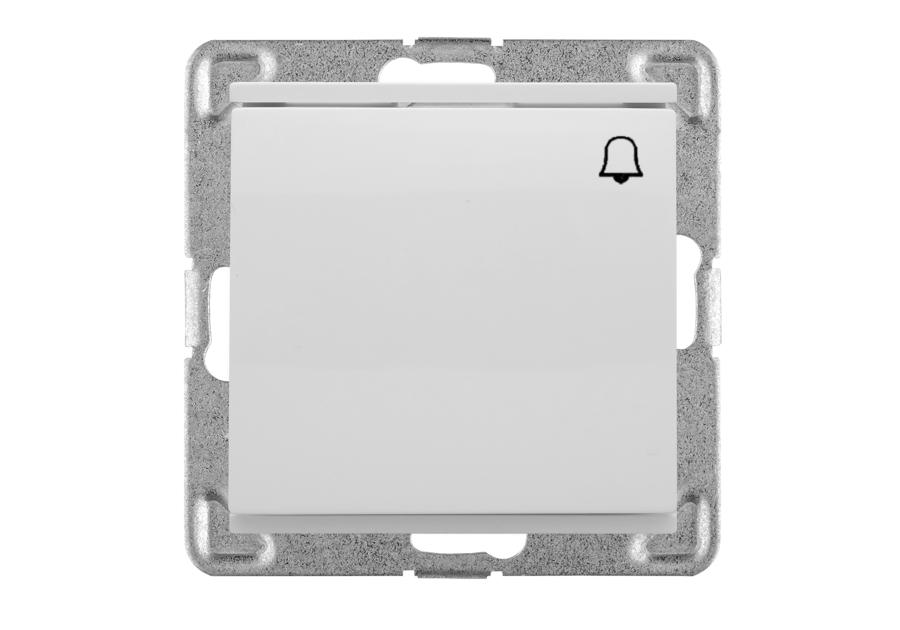 Zdjęcie: Łącznik jednobiegunowy Verona przycisk "dzwonek" bez ramki biały POLMARK