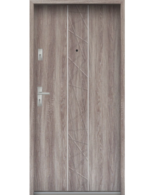 Zdjęcie: Drzwi wejściowe do mieszkań Bastion A-40 Dąb japoński 90 cm prawe ODO KR CENTER