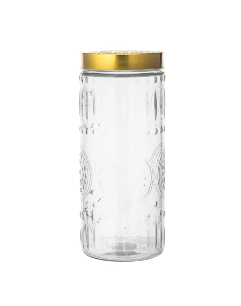 Zdjęcie: Pojemnik okrągły Daisy z pokrywką w kolorze złota 11,5x11,5x27 cm ALTOM DESIGN