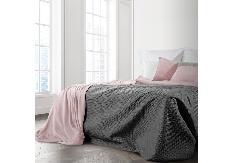 Zdjęcie: Narzuta Boni 220x240 cm stalowo-różowa EUROFIRANY