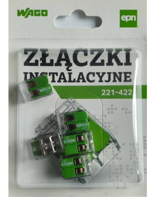 Zdjęcie: Szybkozłączka uniwersalna ECO 2x4 mm zielona WAGO