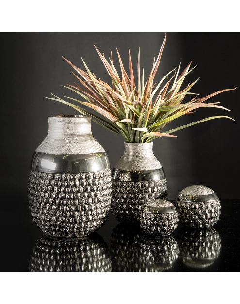 Zdjęcie: Wazon dekoracyjny Lui 15x15x20 cm ciemnosrebrny EUROFIRANY