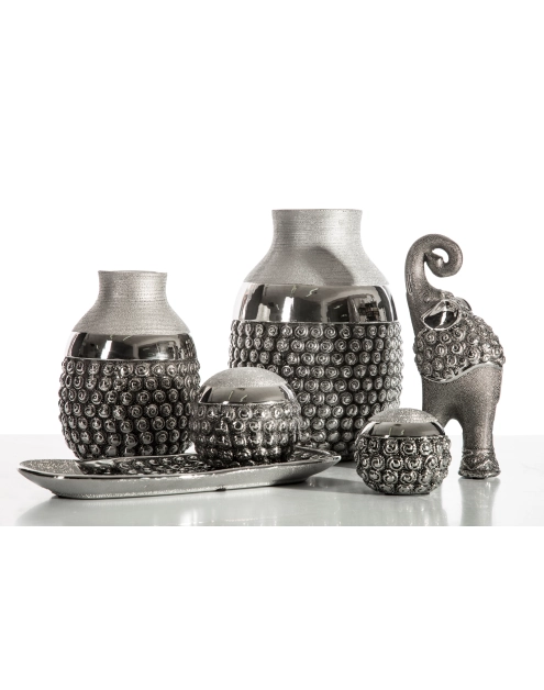 Zdjęcie: Wazon dekoracyjny Lui 15x15x20 cm ciemnosrebrny EUROFIRANY