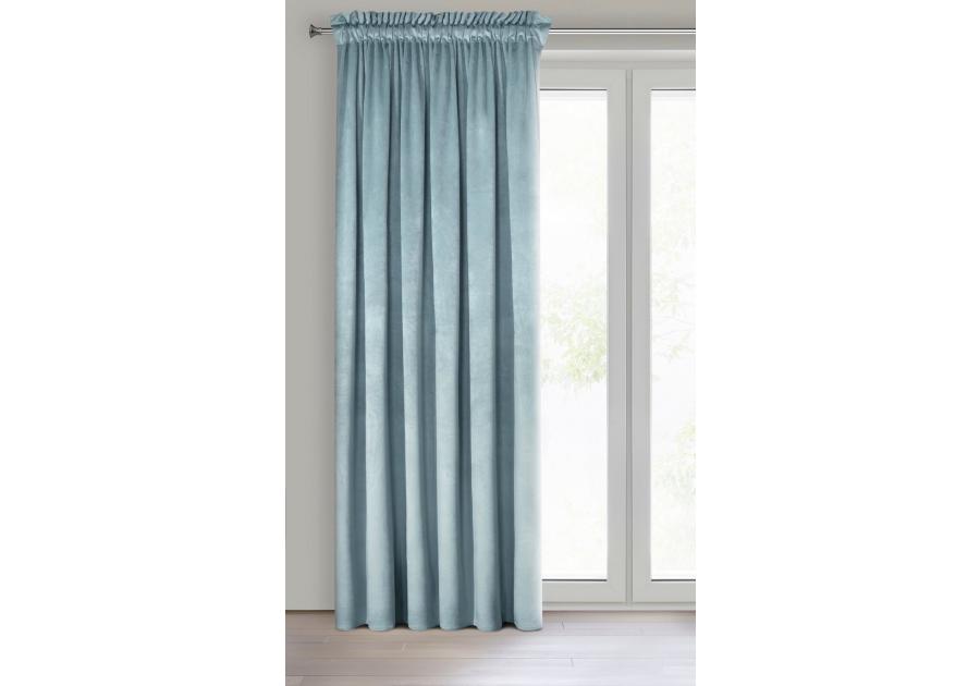 Zdjęcie: Zasłona gotowa D91 Rosa na taśmie 140 x 270 cm morski EUROFIRANY