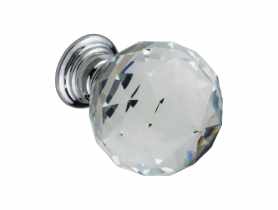 Gałka meblowa GP14 fi 25 szkło transparentne + chrom GAMET