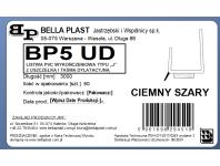 Zdjęcie: Listwa PVC wykończeniowa J z uszczelką i z taśmą BP5 UD 12,5 mm L300 szary ciemny BELLA PLAST