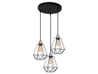 Zdjęcie: Lampa wisząca Primo talezr czarny + złoty 3x60 W E27 klosz czarny CANDELLUX