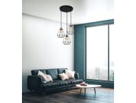 Zdjęcie: Lampa wisząca Primo talezr czarny + złoty 3x60 W E27 klosz czarny CANDELLUX