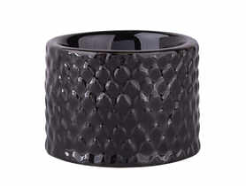 Świecznik porcelanowy Relief 6,5x6,5x4,5 cm czarny ALTOMDESIGN
