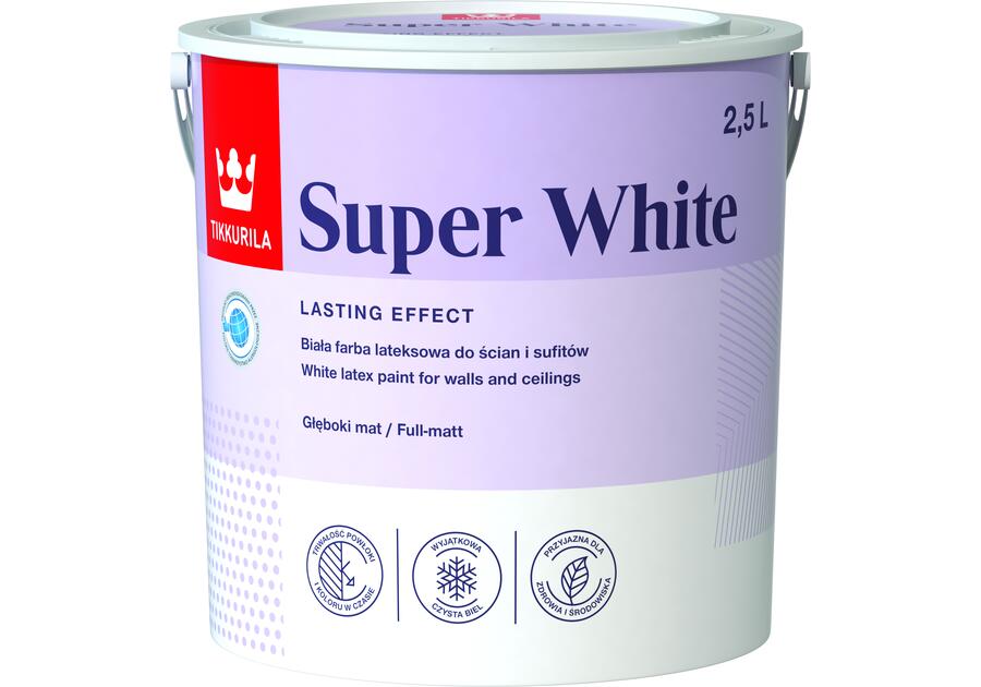 Zdjęcie: Farba lateksowa Super White 2,5 L TIKKURILA