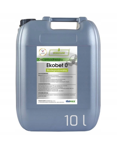 Zdjęcie: Płyn Ekobet 0 zapobiegający przyleganiu betonu do szalunku 10 L EKOMAX