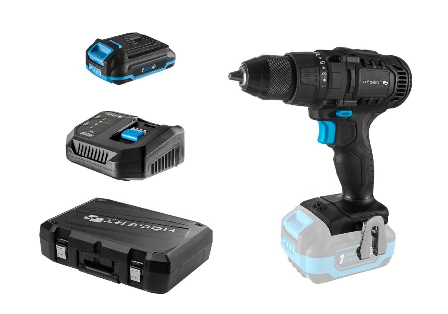 Zdjęcie: Wiertarko-wkrętarka 50 Nm zestaw HOGERT TECHNIK