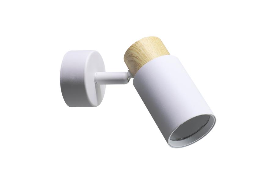 Zdjęcie: Lampa kinkiet Claro biały 1x15 W GU10 klosz biało-drewniany CANDELLUX