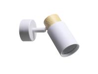 Zdjęcie: Lampa kinkiet Claro biały 1x15 W GU10 klosz biało-drewniany CANDELLUX