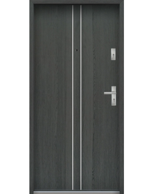 Zdjęcie: Drzwi wejściowe do mieszkań Bastion A-38 Grafit 90 cm lewe ODR KR CENTER