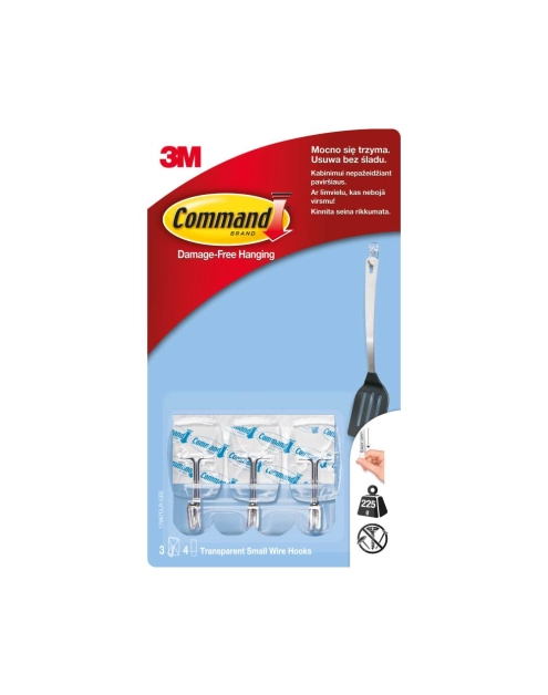 Zdjęcie: Przezroczyste haczyki z metalowym uchwytem 3 szt. COMMAND