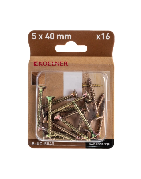 Zdjęcie: Wkręt utwardzany do drewna 5x40 mm blister 16 szt. KOELNER