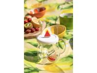 Zdjęcie: Kubek szklany z silikonową pokrywką i szklaną słomką 600 ml dekoracja arbuz ALTOM DESIGN