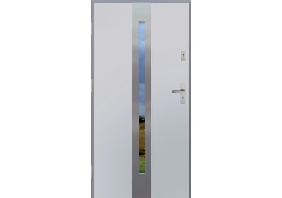 Zdjęcie: Drzwi zewnętrzne stalowo-drewniane Disting Otello 08 Biały 90 cm lewe KR CENTER