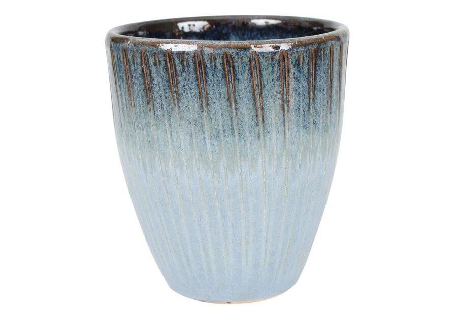 Zdjęcie: Donica ceramiczna szkliwiona błękitna 32x36,5 cm CERMAX
