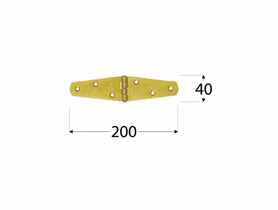 Zawias trójkątny splatany 200x40x2 mm DMX