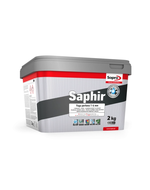 Zdjęcie: Fuga cementowa elastyczna Saphir szary 2 kg SOPRO
