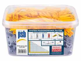 System poziomowania płytek klipsy + kliny 1,5 mm szaro-żółte 300 szt. PSB