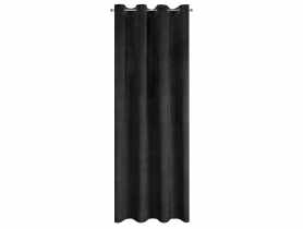 Zasłona Victoria 140x250 cm czarna na przelotkach EUROFIRANY