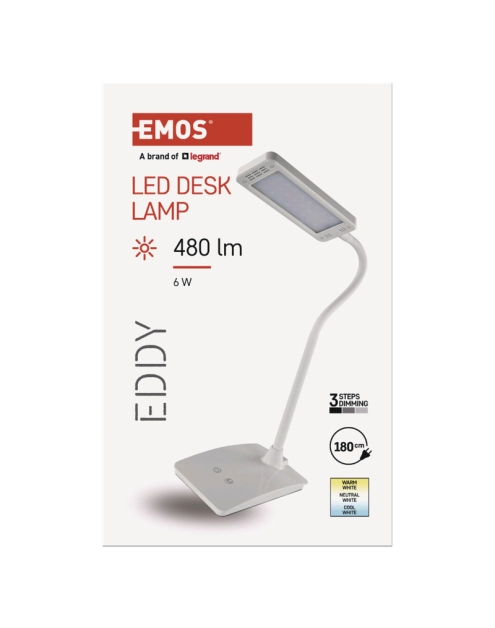Zdjęcie: Lampa biurkowa LED Eddy biała, WW,NW,CW EMOS