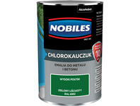 Zdjęcie: Emalia do metalu i betonu Chlorokauczuk zielony liściasty wysoki połysk 0,9 L NOBILES