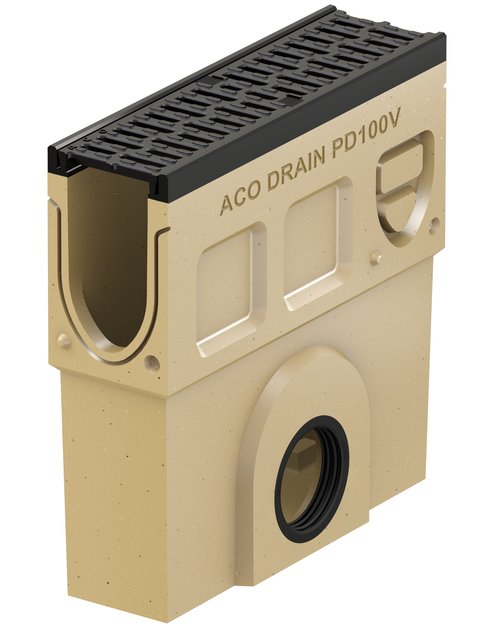 Zdjęcie: Skrzynka odpływowa z polimerobetonu i rusztem żeliwnym 0,5 m DN100 do Monoblock PD100V ACO