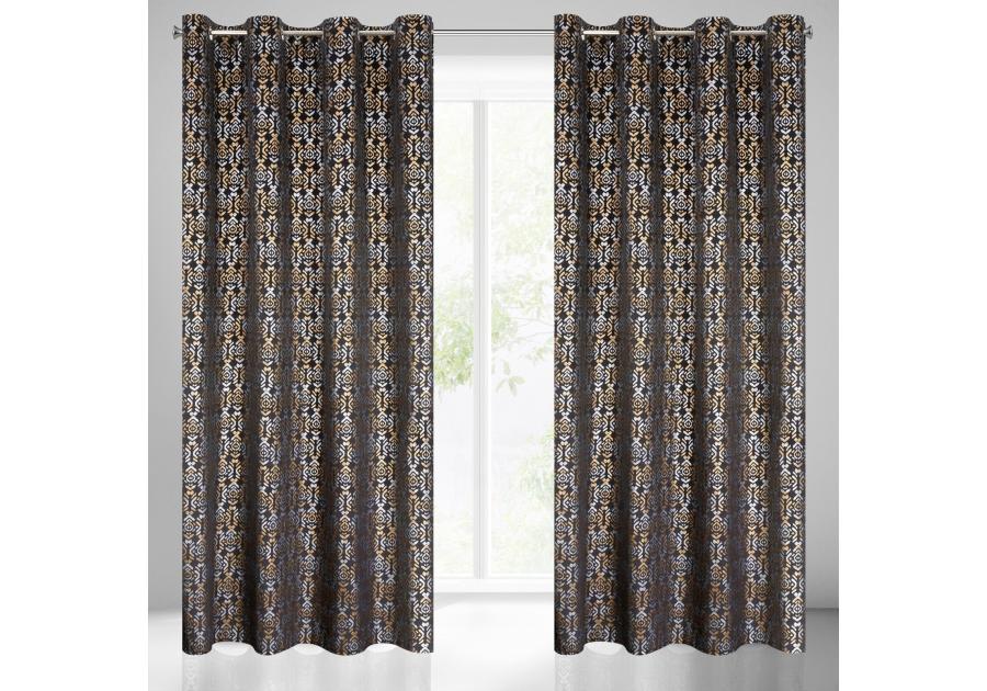 Zdjęcie: Zasłona gotowa Laura 140x250 cm czarny EUROFIRANY