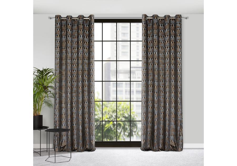 Zdjęcie: Zasłona gotowa Laura 140x250 cm czarny EUROFIRANY